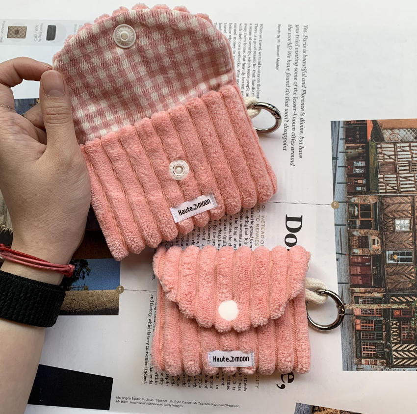 🇰🇷한국 핫템! 왕골덴 키링지갑 핸드메이드 카드지갑 Fabric Keyring Wallet (5 Colors)