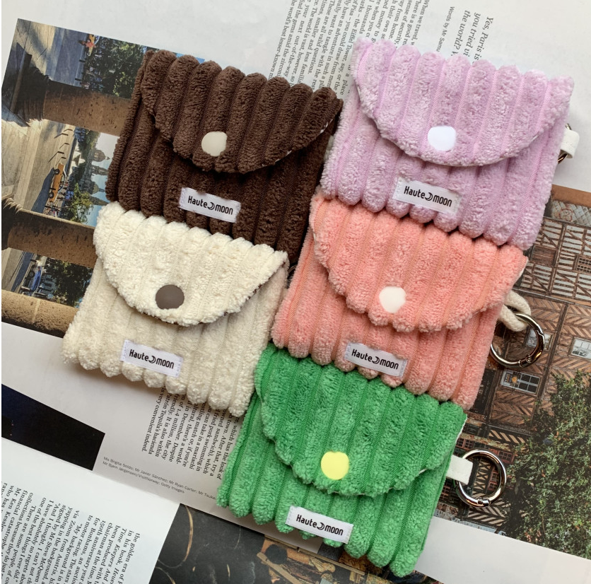 🇰🇷한국 핫템! 왕골덴 키링지갑 핸드메이드 카드지갑 Fabric Keyring Wallet (5 Colors)