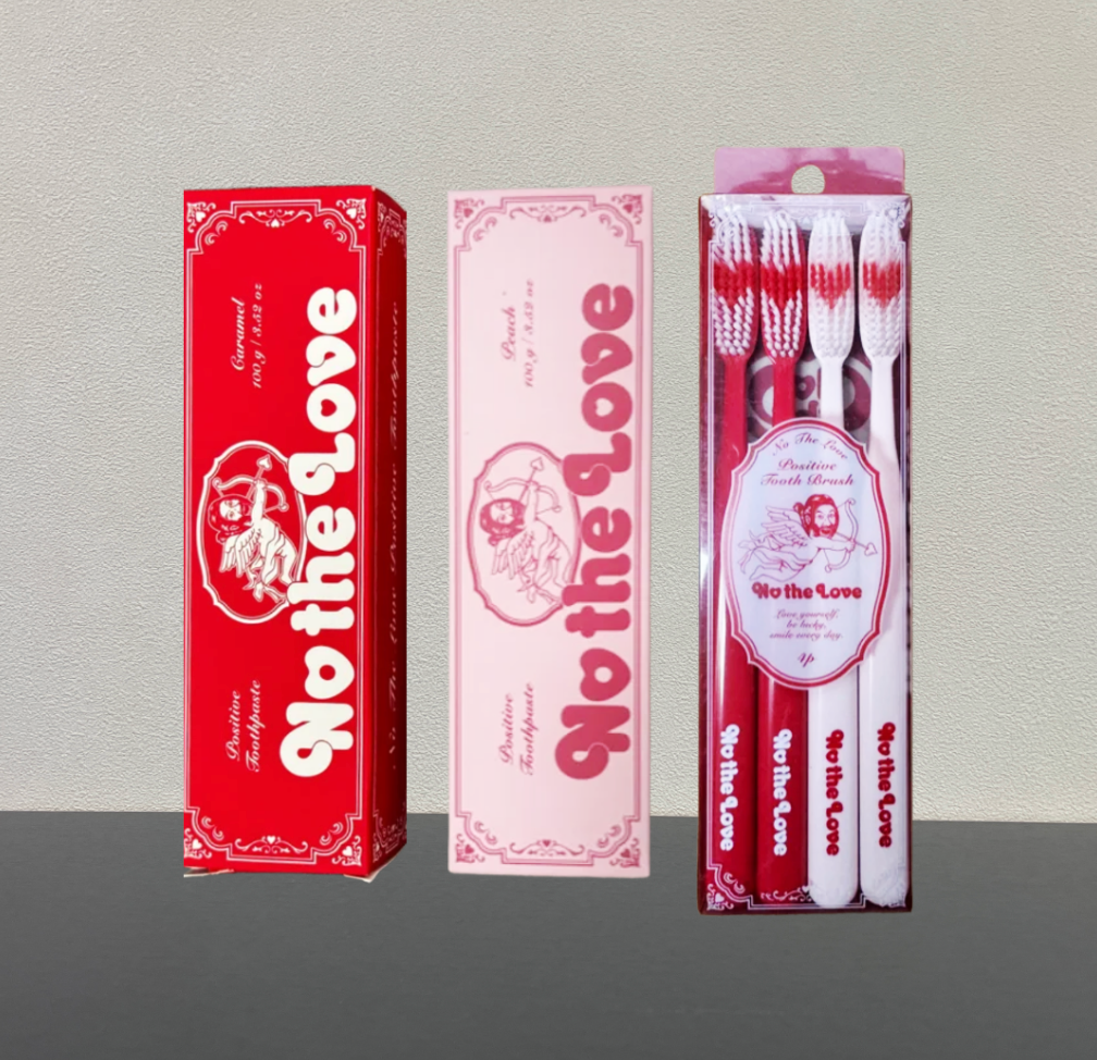 🇰🇷[노홍철치약]노더럽 포지티브 치약&칫솔 세트 100g (피치향/카라멜향) | No The Love Positive Toothpaste & Toothbrush Set 100g (Peach/Caramel)