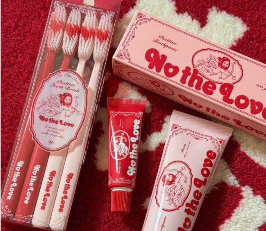 🇰🇷[노홍철치약]노더럽 포지티브 치약&칫솔 세트 100g (피치향/카라멜향) | No The Love Positive Toothpaste & Toothbrush Set 100g (Peach/Caramel)