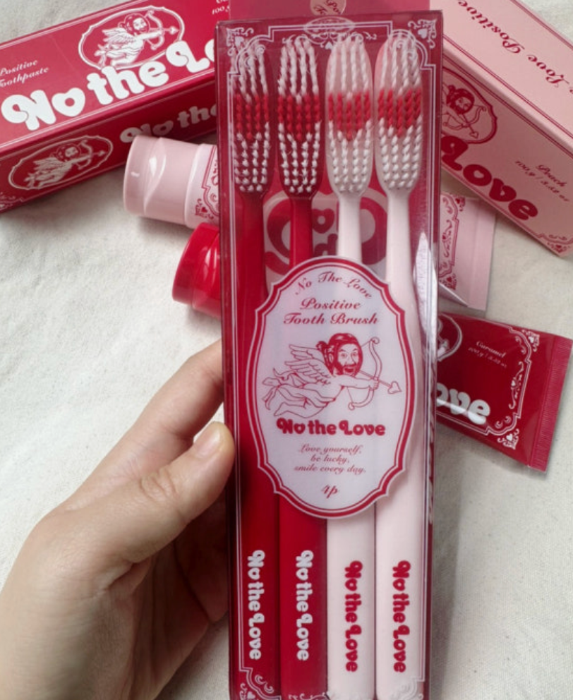 🇰🇷[노홍철치약]노더럽 포지티브 치약&칫솔 세트 100g (피치향/카라멜향) | No The Love Positive Toothpaste & Toothbrush Set 100g (Peach/Caramel)