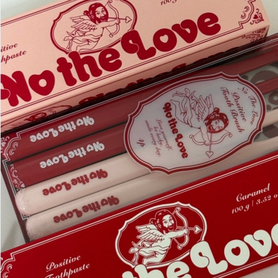 🇰🇷[노홍철치약]노더럽 포지티브 치약&칫솔 세트 100g (피치향/카라멜향) | No The Love Positive Toothpaste & Toothbrush Set 100g (Peach/Caramel)