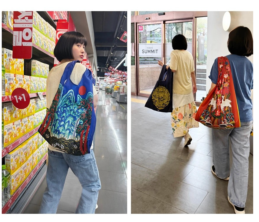 🇰🇷일월오봉 왕가백 전통 문양 에코백 Royal Heritage Folk Painting Eco Bag