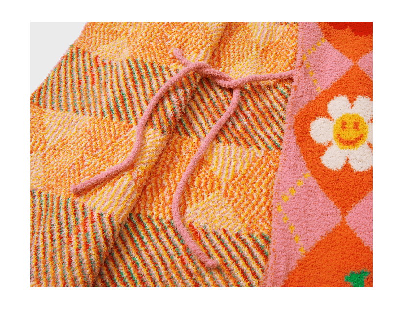 🌼 위글위글 샤워 목욕가운 배스 랩 타월 Smile Cherry Argyle Bath Wrap Towel