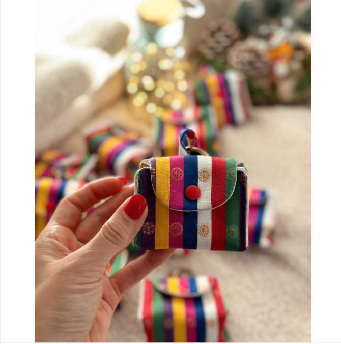 🇰🇷 🎧색동파우치 키링 에어팟 파우치 /Dancheong / Saekdong Linen AirPods Pouch