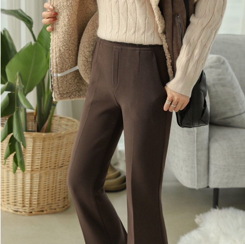[S~XL]기모 최강스판 밴딩 부츠컷 슬랙스 | Fleece-Lined Ultra Stretch Banding Bootcut Slacks (Winter Only)