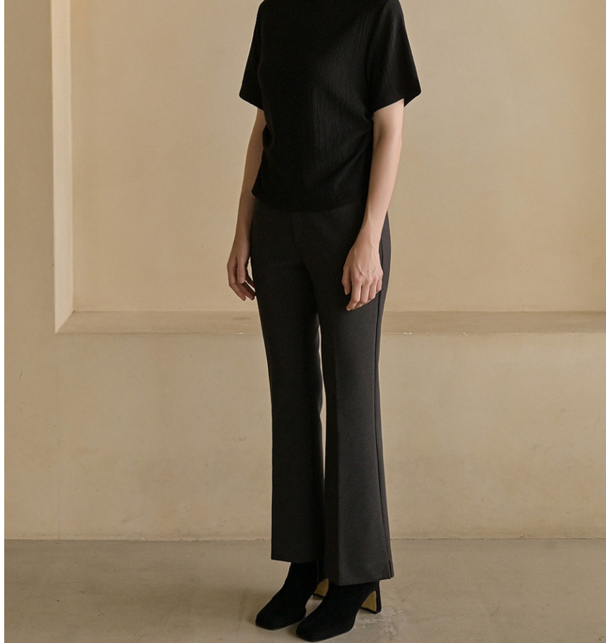 [S~XL]기모 최강스판 밴딩 부츠컷 슬랙스 | Fleece-Lined Ultra Stretch Banding Bootcut Slacks (Winter Only)