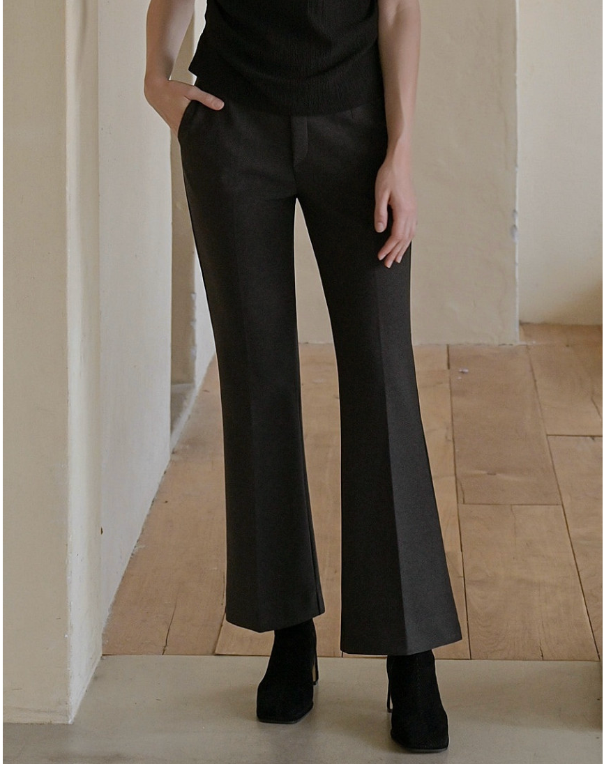 [S~XL]기모 최강스판 밴딩 부츠컷 슬랙스 | Fleece-Lined Ultra Stretch Banding Bootcut Slacks (Winter Only)