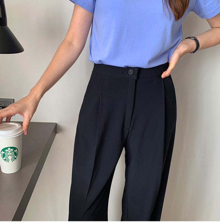 [S~XL]기모 하이웨이스트 밴딩 와이드 슬랙스 | Fleece-Lined High-Waist Banding Wide Slacks (Winter Only)