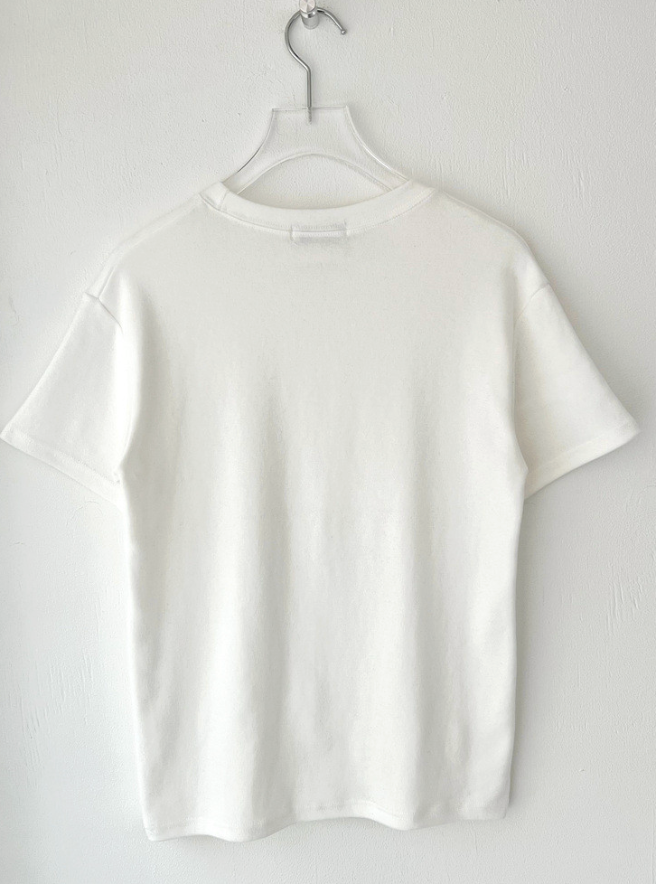 기모반팔티 심플 레터링 자수 여성 반팔 티셔츠 Fleece Embroidered Short-Sleeve T-Shirt