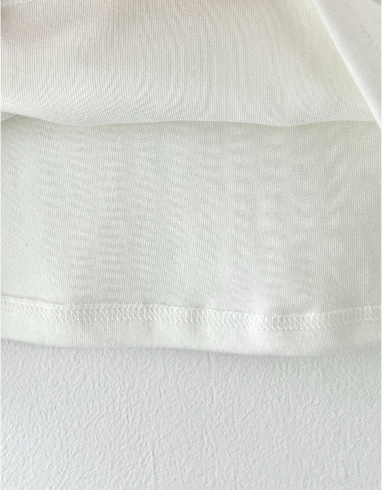 기모반팔티 심플 레터링 자수 여성 반팔 티셔츠 Fleece Embroidered Short-Sleeve T-Shirt