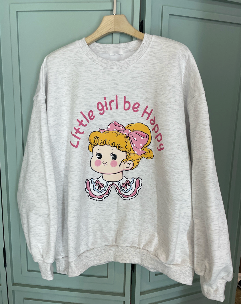 [88가능][메이퍼플] 러블리걸 MTM (양기모) |  Lovely Girl Brushed Sweatshirt(Black only)