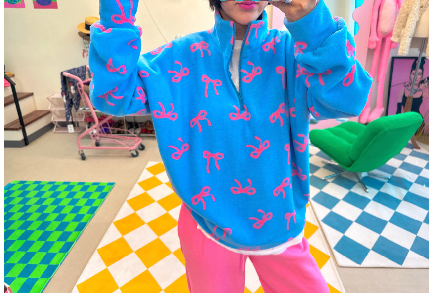 [88까지][메이퍼플] 리본 후라이스 기모 아노락 / Mapleple Ribbon Fleece Anorak