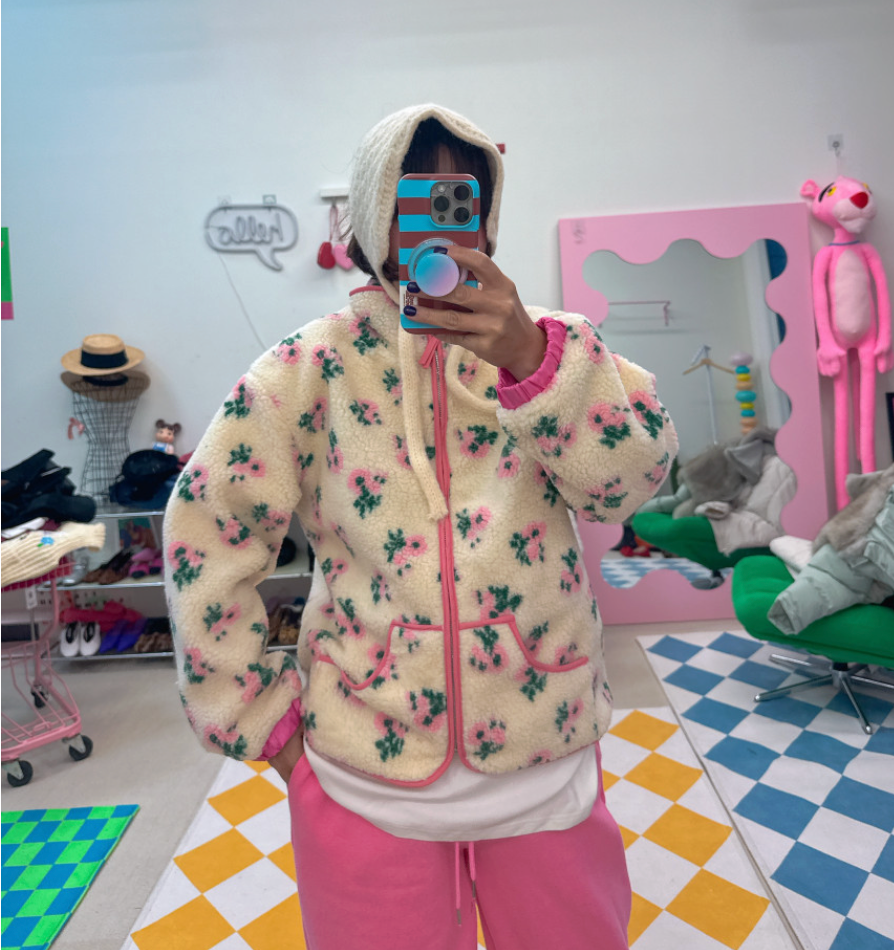 [77까지][메이퍼플] 파이핑 양털자켓 / Piping Sherpa Fleece Jacket