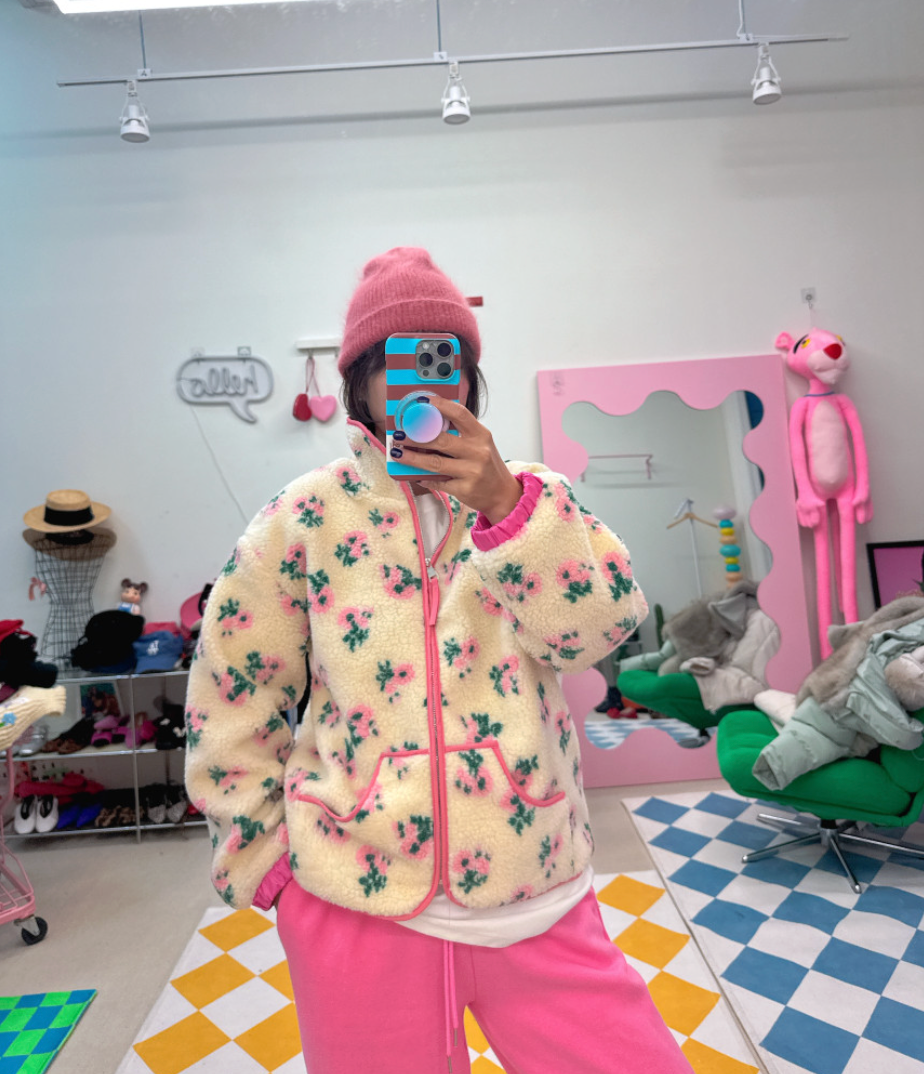 [77까지][메이퍼플] 파이핑 양털자켓 / Piping Sherpa Fleece Jacket