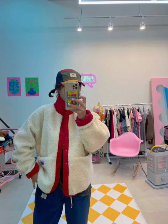 [88까지][메이퍼플]양면 토들 배색 점퍼 패딩 /Reversible Color-Block Padding Jacket