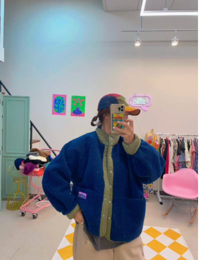 [88까지][메이퍼플]양면 토들 배색 점퍼 패딩 /Reversible Color-Block Padding Jacket