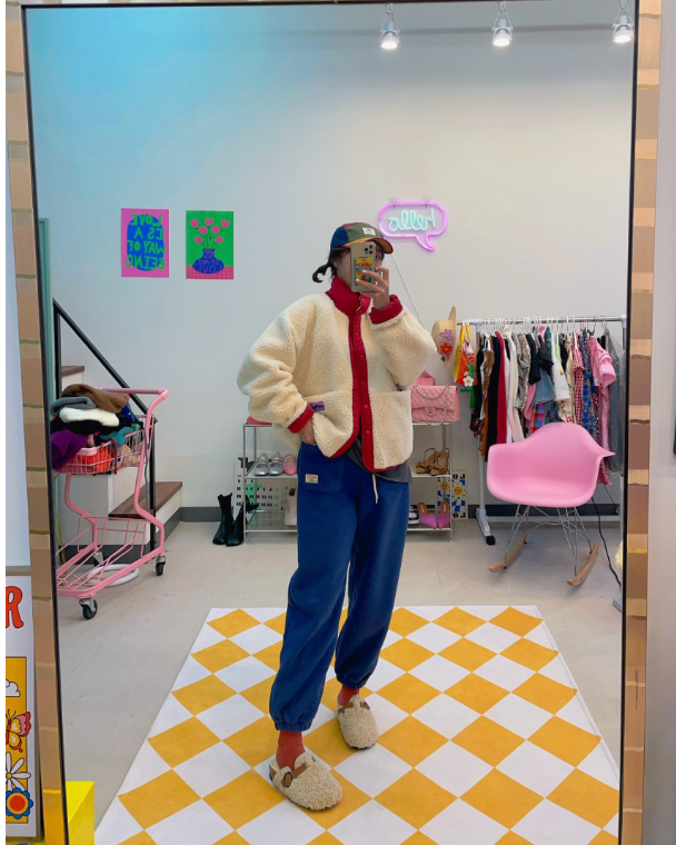 [88까지][메이퍼플]양면 토들 배색 점퍼 패딩 /Reversible Color-Block Padding Jacket