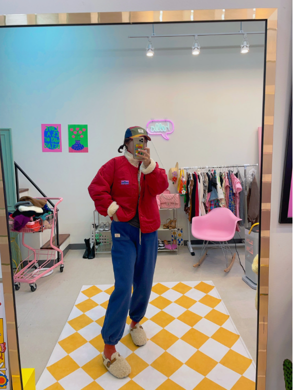 [88까지][메이퍼플]양면 토들 배색 점퍼 패딩 /Reversible Color-Block Padding Jacket