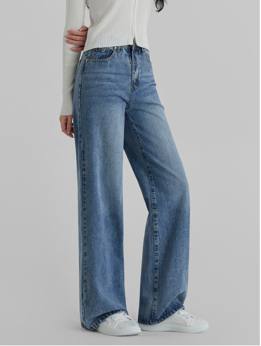 [S~2XL][노스판/노수선/노기모 베이직] 노컷진 와이드 데님 팬츠 5컬러 Wide Fit Denim Pants (5 Colors)