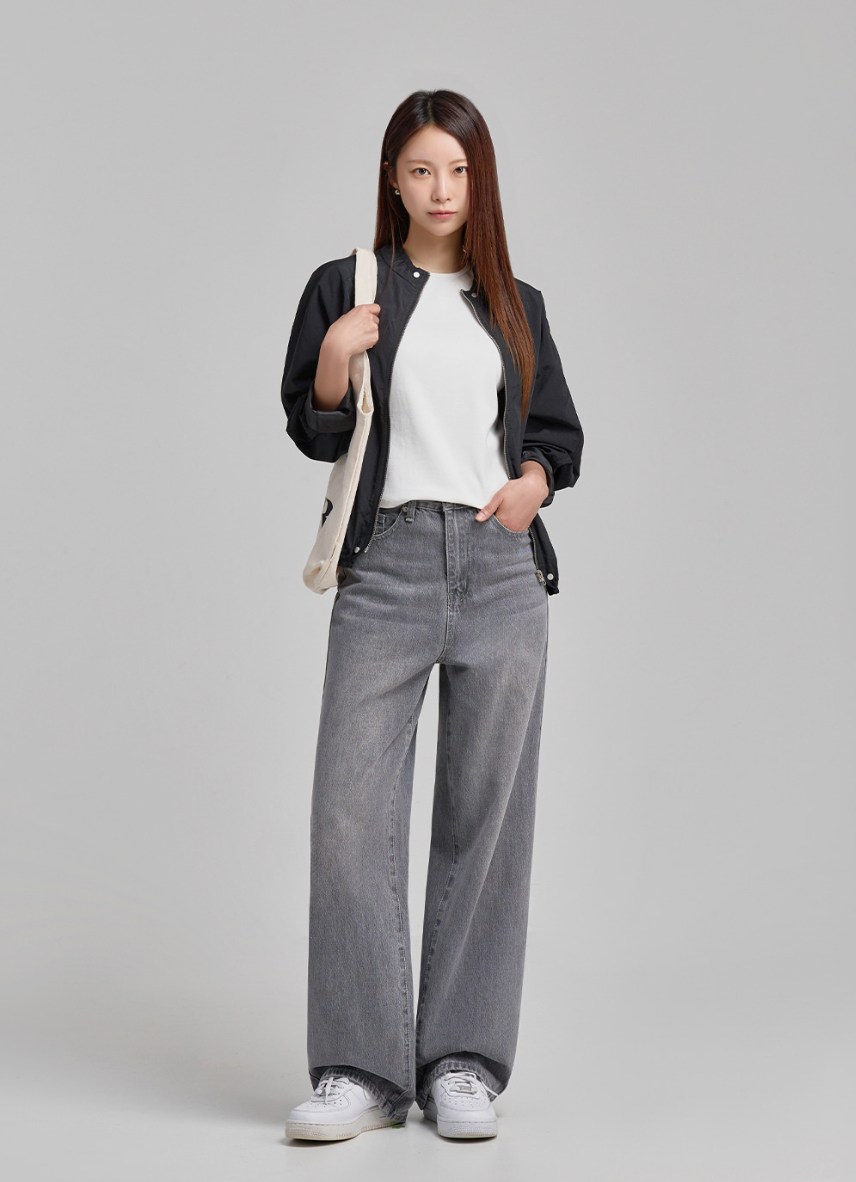 [S~2XL][노스판/노수선/노기모 베이직] 노컷진 와이드 데님 팬츠 5컬러 Wide Fit Denim Pants (5 Colors)