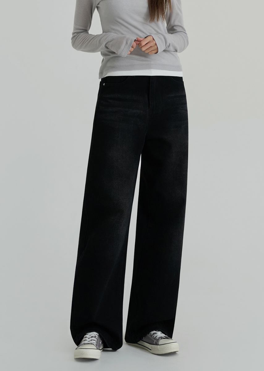 [S~2XL][노스판/노수선/노기모 베이직] 노컷진 와이드 데님 팬츠 5컬러 Wide Fit Denim Pants (5 Colors)