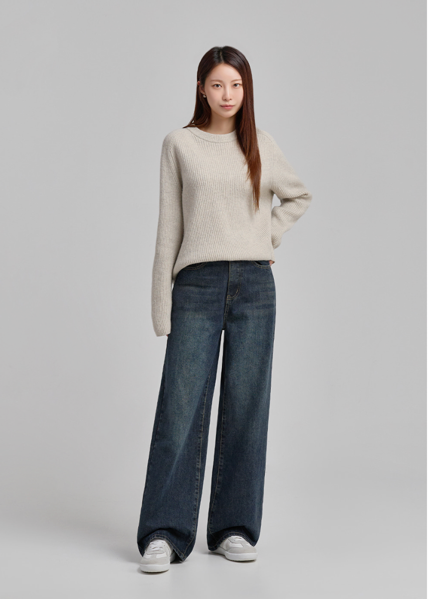 [S~2XL][노스판/노수선/노기모 베이직] 노컷진 와이드 데님 팬츠 5컬러 Wide Fit Denim Pants (5 Colors)