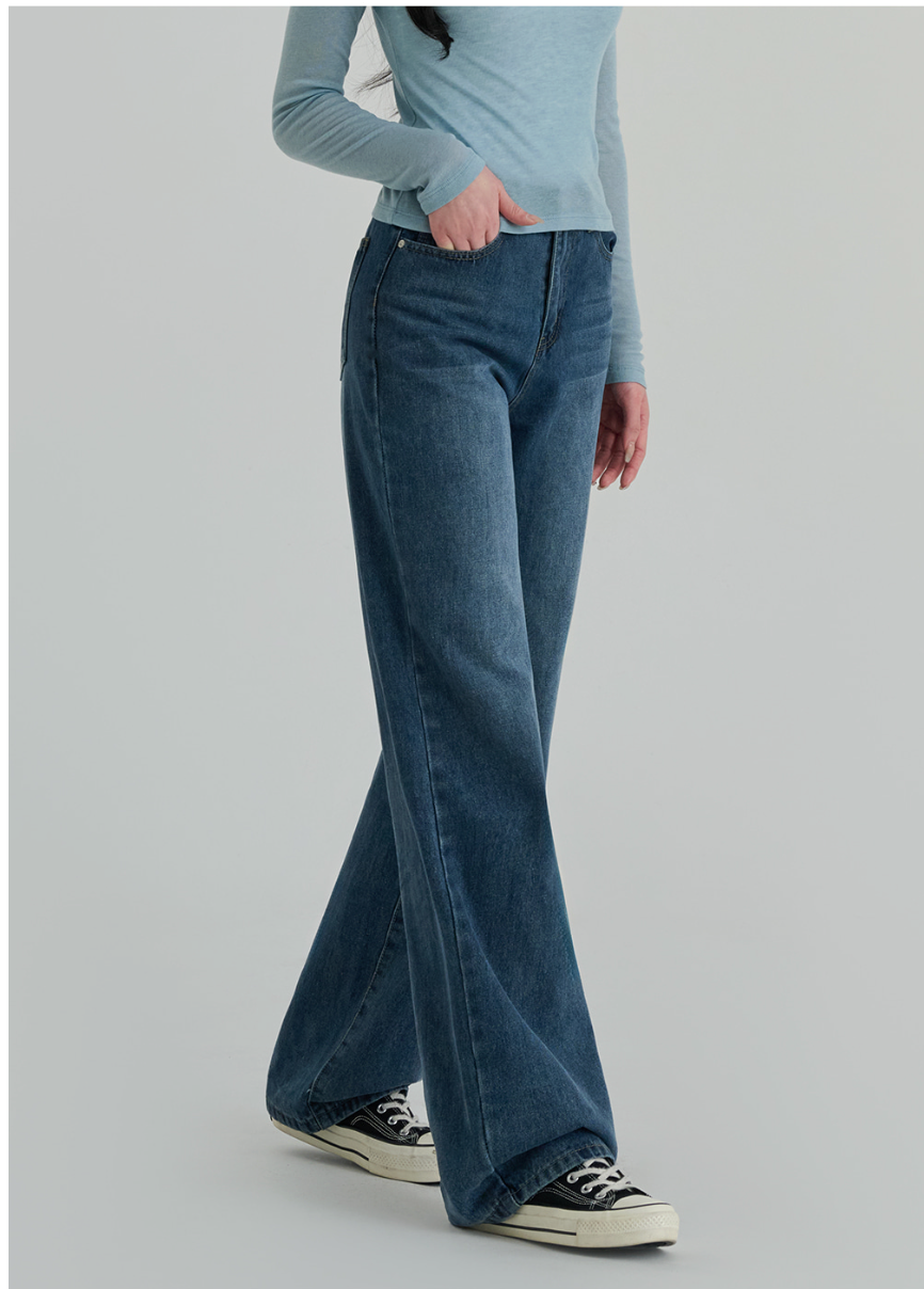 [S~2XL][노스판/노수선/노기모 베이직] 노컷진 와이드 데님 팬츠 5컬러 Wide Fit Denim Pants (5 Colors)