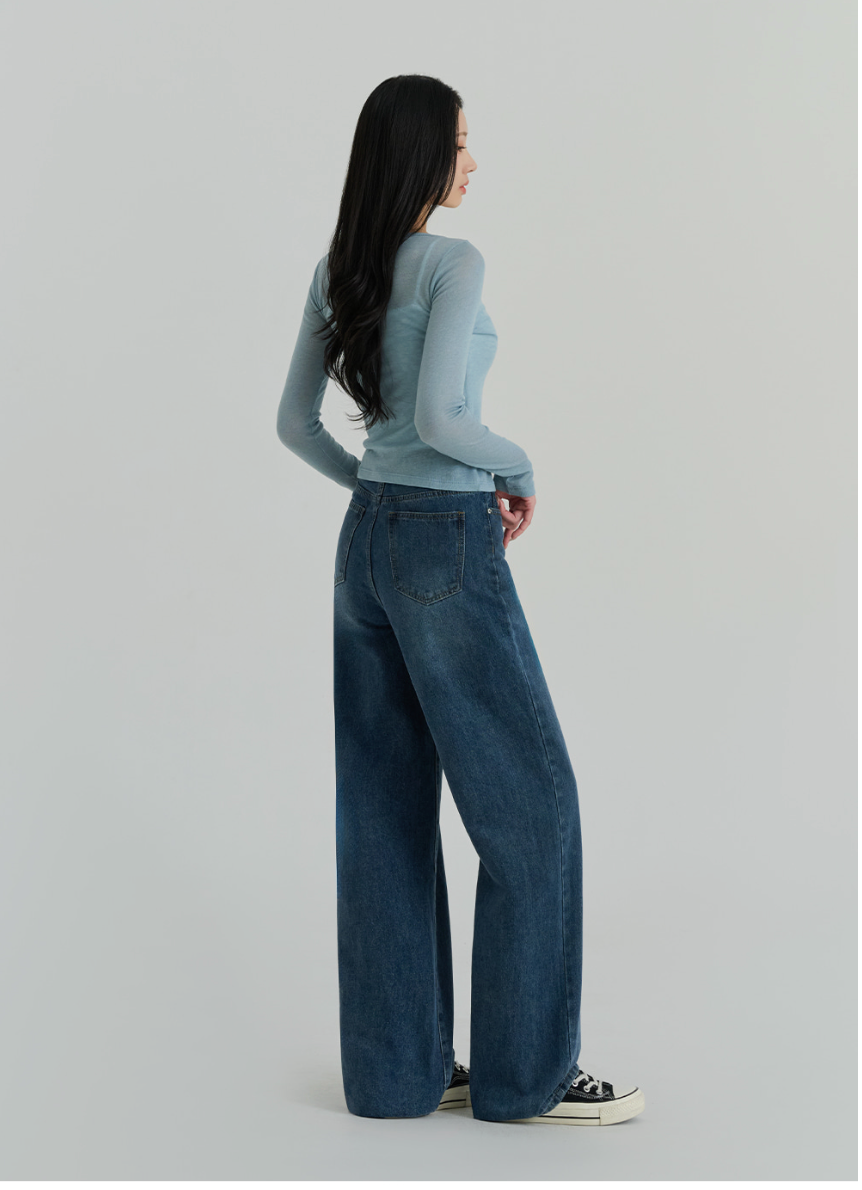 [S~2XL][노스판/노수선/노기모 베이직] 노컷진 와이드 데님 팬츠 5컬러 Wide Fit Denim Pants (5 Colors)