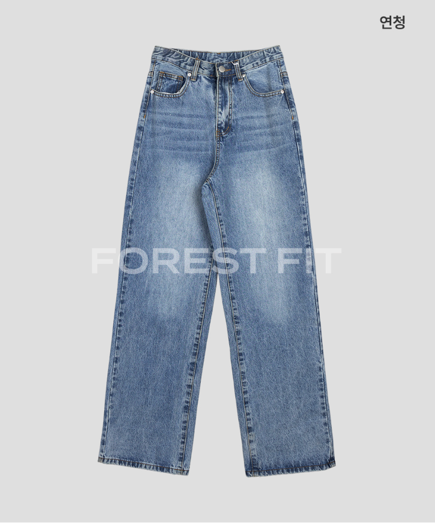 [S~2XL][노스판/노수선/노기모 베이직] 노컷진 와이드 데님 팬츠 5컬러 Wide Fit Denim Pants (5 Colors)