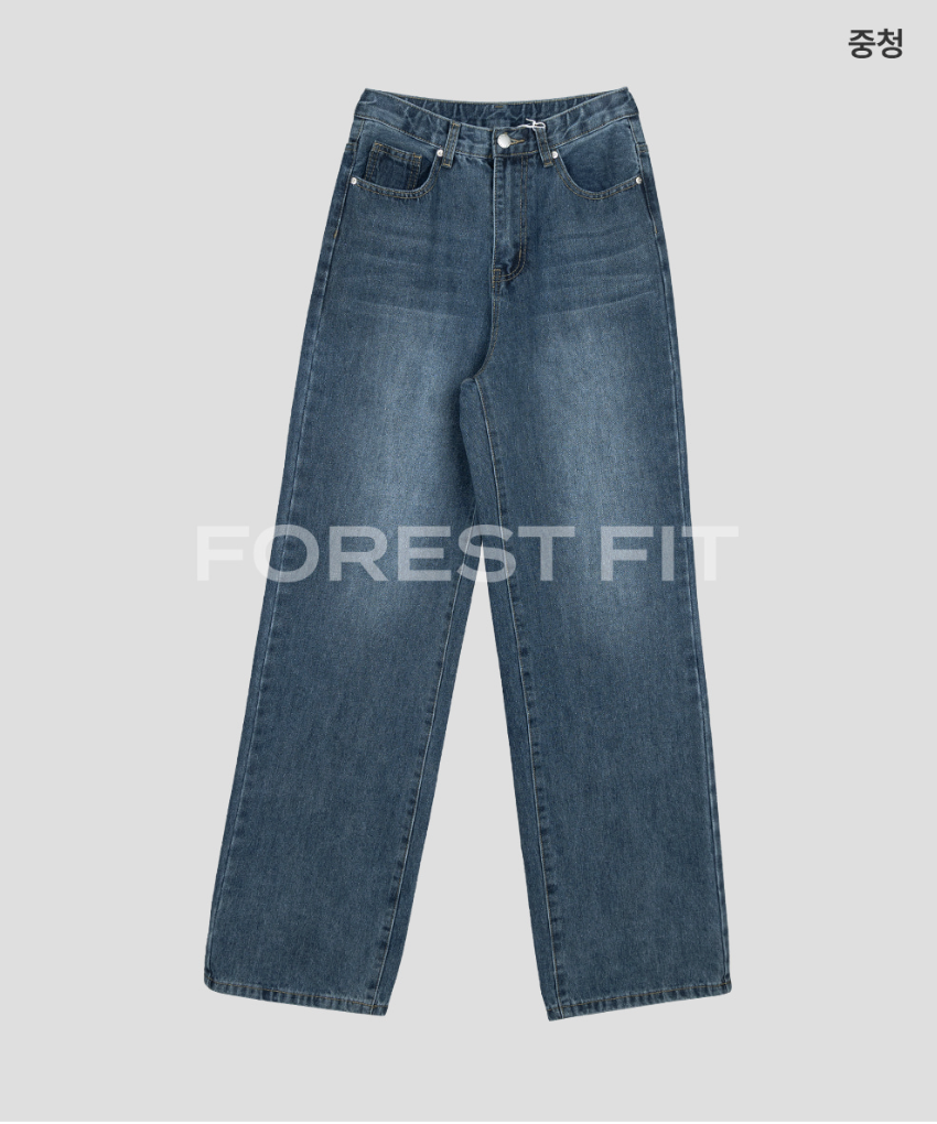 [S~2XL][노스판/노수선/노기모 베이직] 노컷진 와이드 데님 팬츠 5컬러 Wide Fit Denim Pants (5 Colors)