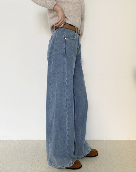 [S~XL][스판/노수선/기모or일반버전] 카일 절개 인밴딩 롱 와이드 인생청바지 (4color)/3-Length Cut Seam Banding Wide Denim Pants