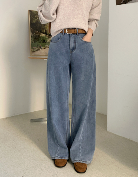 [S~XL][스판/노수선/기모or일반버전] 카일 절개 인밴딩 롱 와이드 인생청바지 (4color)/3-Length Cut Seam Banding Wide Denim Pants