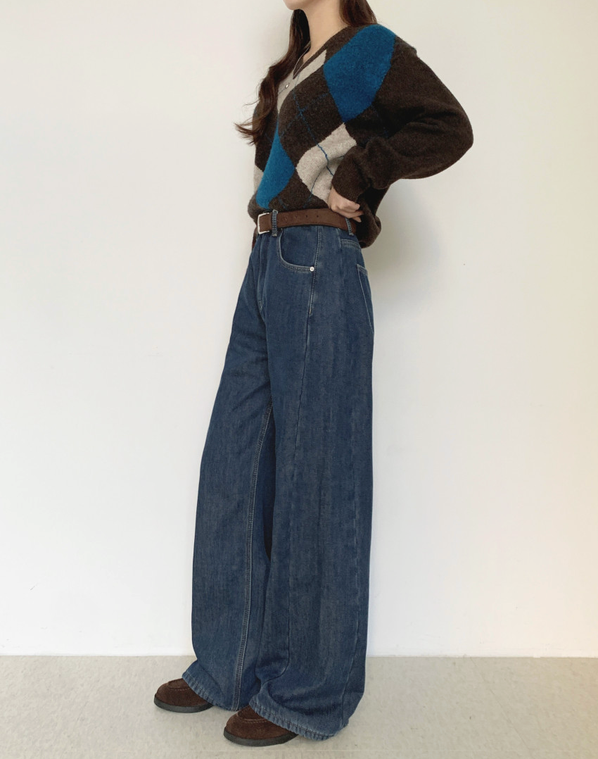 [S~XL][스판/노수선/기모or일반버전] 카일 절개 인밴딩 롱 와이드 인생청바지 (4color)/3-Length Cut Seam Banding Wide Denim Pants