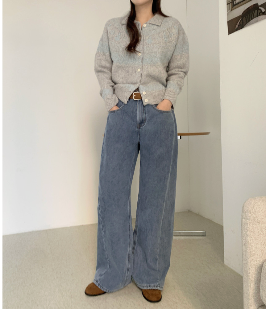 [S~XL][스판/노수선/기모or일반버전] 카일 절개 인밴딩 롱 와이드 인생청바지 (4color)/3-Length Cut Seam Banding Wide Denim Pants