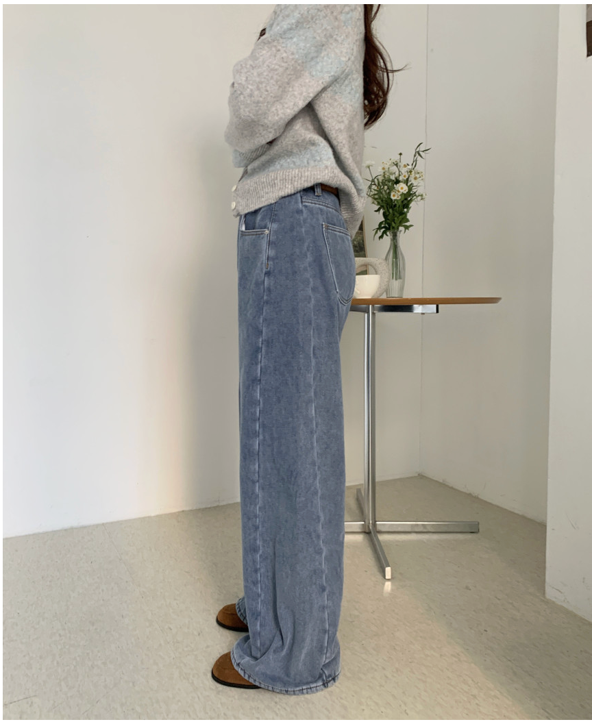 [S~XL][스판/노수선/기모or일반버전] 카일 절개 인밴딩 롱 와이드 인생청바지 (4color)/3-Length Cut Seam Banding Wide Denim Pants