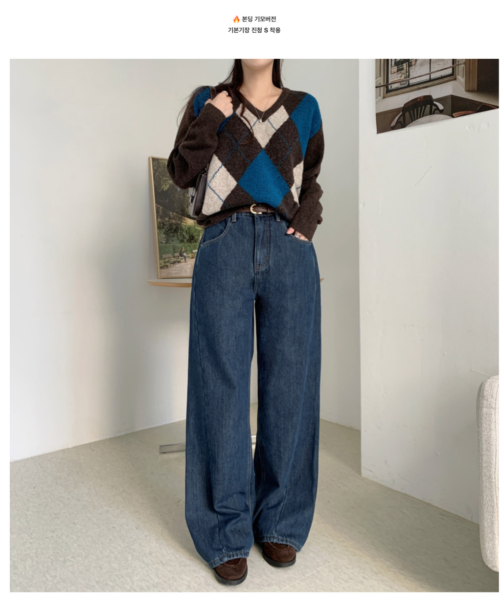 [S~XL][스판/노수선/기모or일반버전] 카일 절개 인밴딩 롱 와이드 인생청바지 (4color)/3-Length Cut Seam Banding Wide Denim Pants