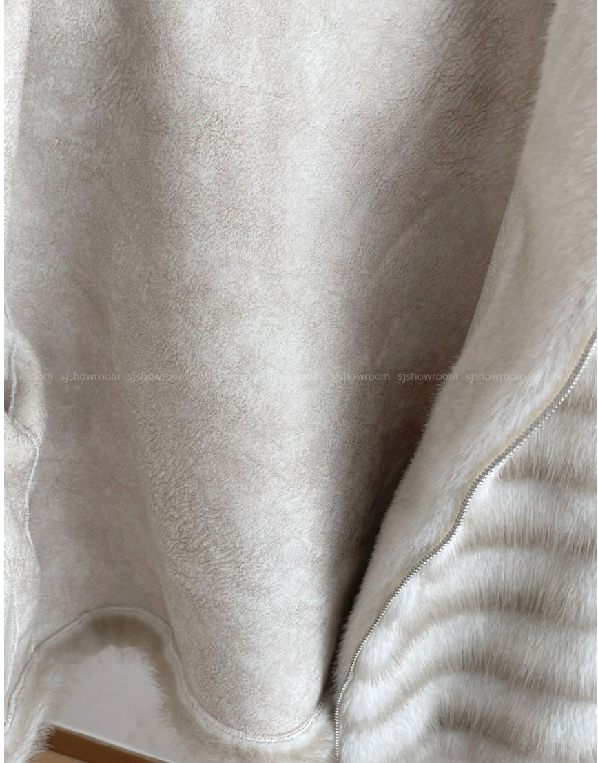 [77까지][밍크같은]25FW 후드 밍크 숏 코트 자켓 / 25FW Hooded Faux Mink Short Coat Jacket