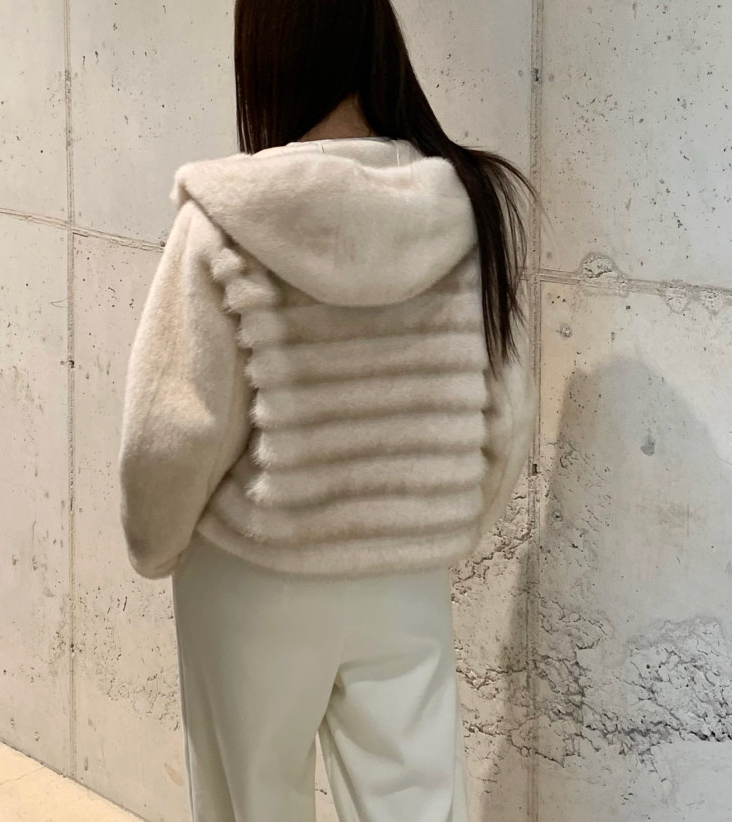 [77까지][밍크같은]25FW 후드 밍크 숏 코트 자켓 / 25FW Hooded Faux Mink Short Coat Jacket