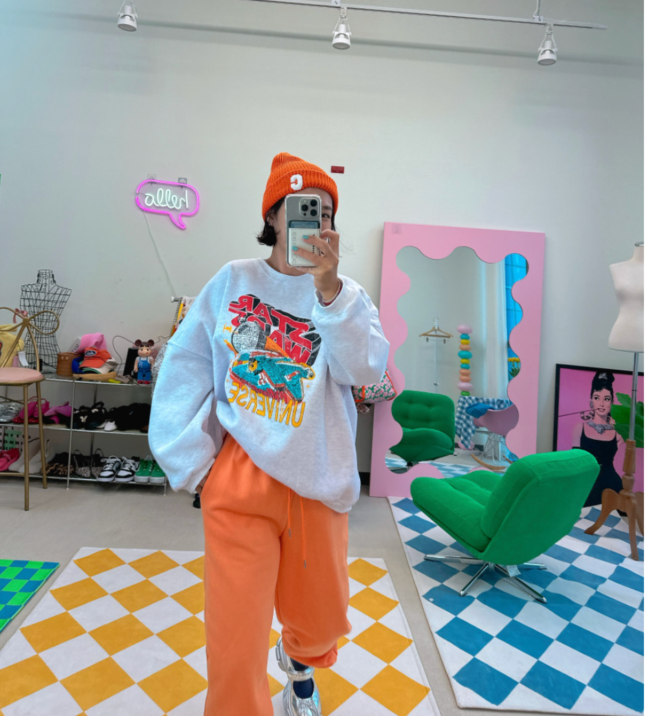 [99가능][메이퍼플] 스페이스 오버핏 기모 맨투맨  [MAPLEPURPLE] Space Oversized Fleece Sweatshirt