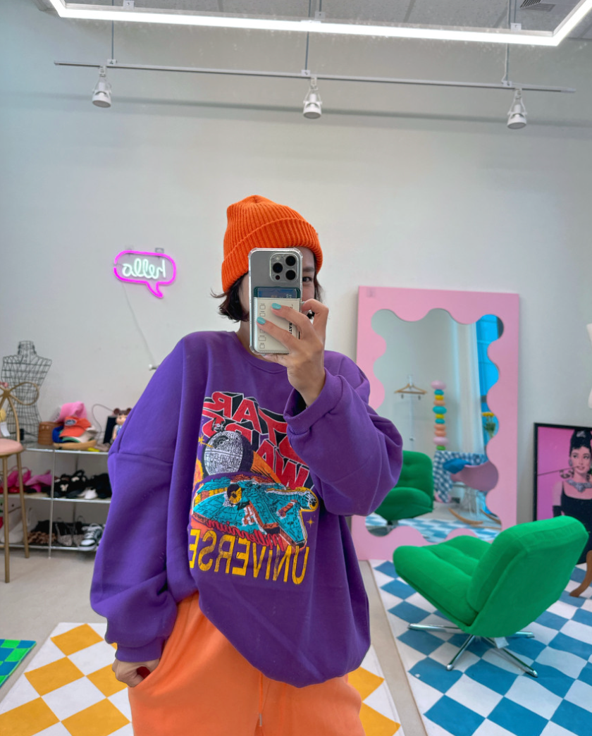 [99가능][메이퍼플] 스페이스 오버핏 기모 맨투맨  [MAPLEPURPLE] Space Oversized Fleece Sweatshirt