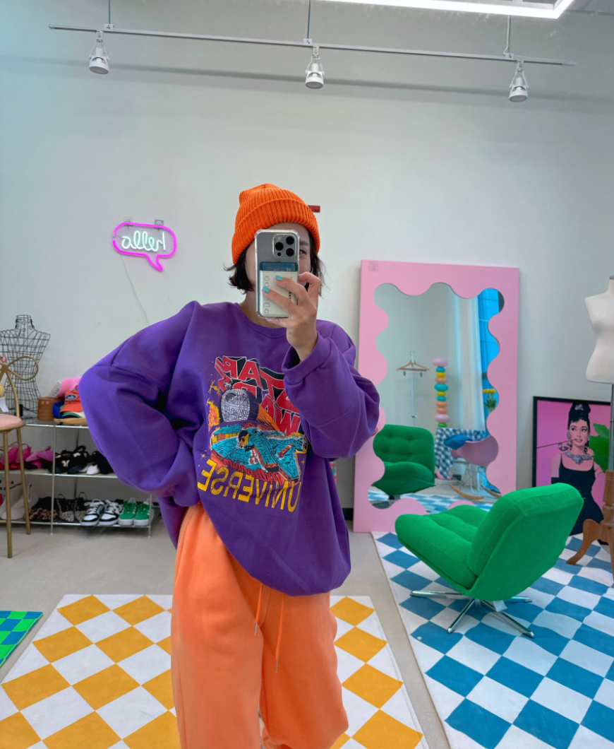 [99가능][메이퍼플] 스페이스 오버핏 기모 맨투맨  [MAPLEPURPLE] Space Oversized Fleece Sweatshirt