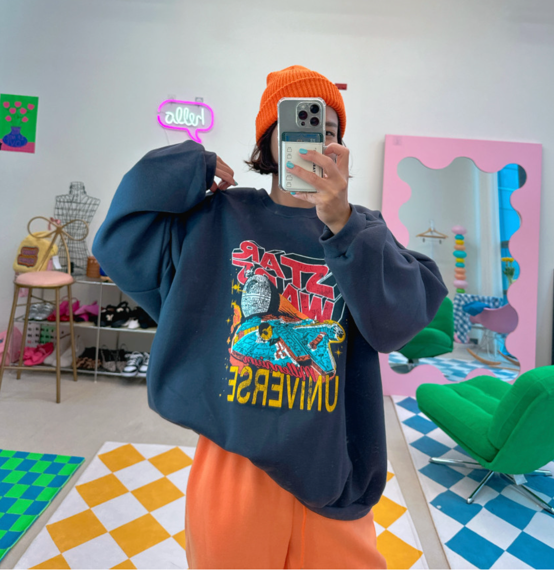 [99가능][메이퍼플] 스페이스 오버핏 기모 맨투맨  [MAPLEPURPLE] Space Oversized Fleece Sweatshirt