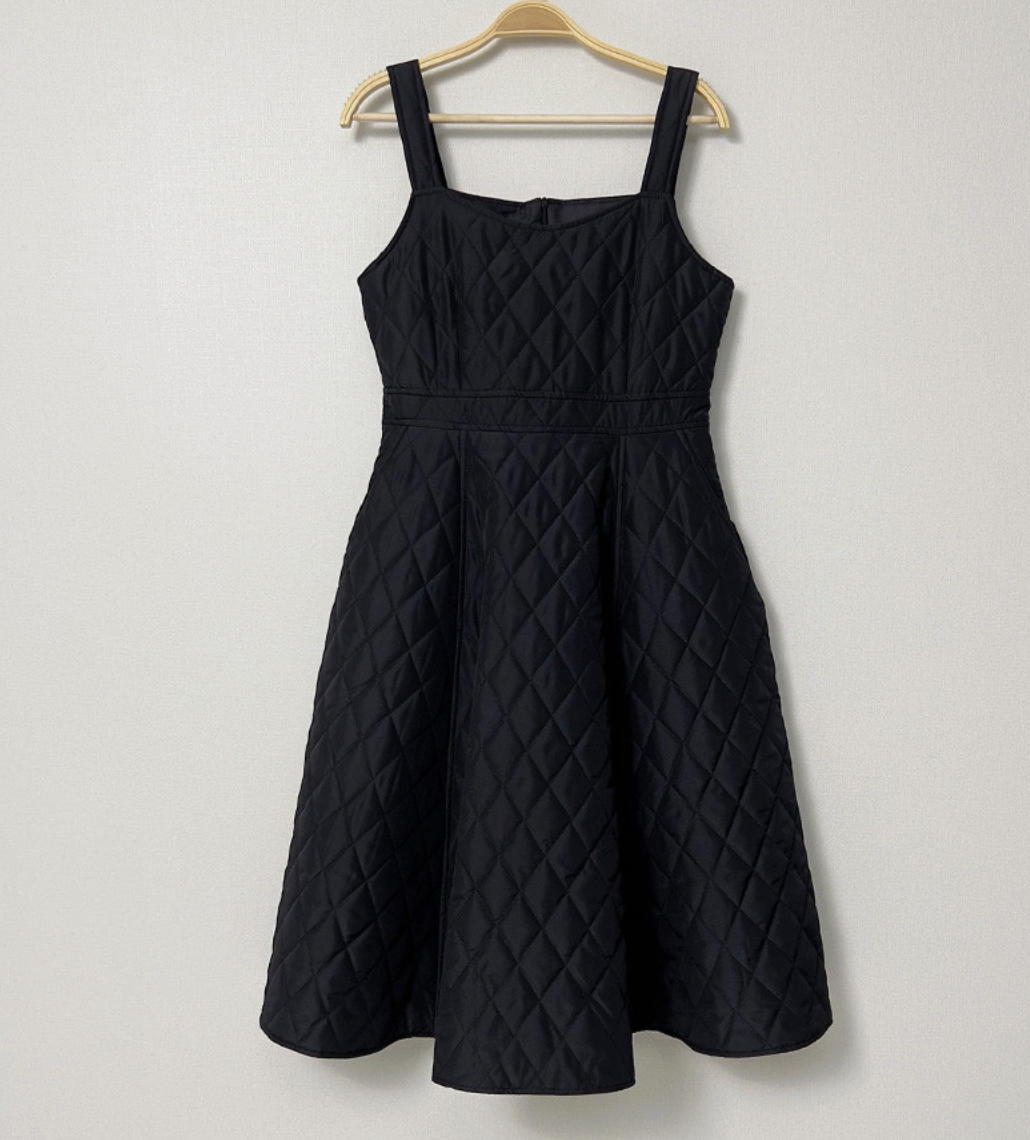 [55-66][시그니처]겨울 결혼식 하객룩 키작녀 원피스 / Quilted Padded One-Piece Dress