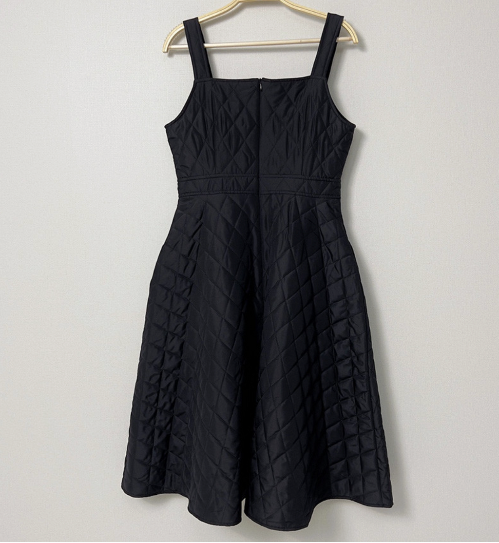 [55-66][시그니처]겨울 결혼식 하객룩 키작녀 원피스 / Quilted Padded One-Piece Dress