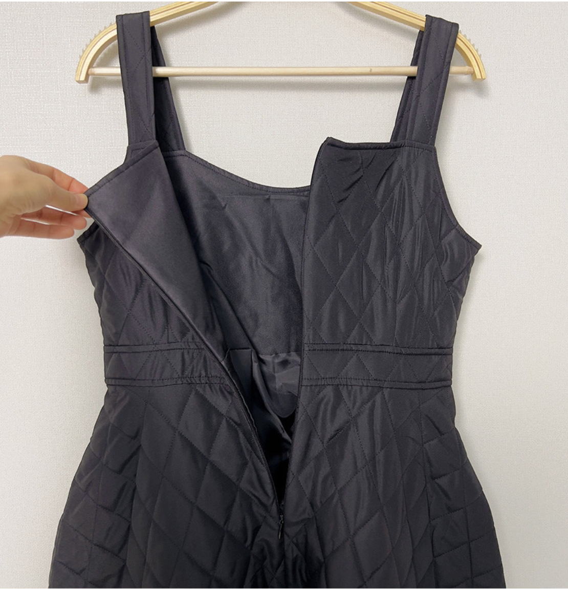 [55-66][시그니처]겨울 결혼식 하객룩 키작녀 원피스 / Quilted Padded One-Piece Dress