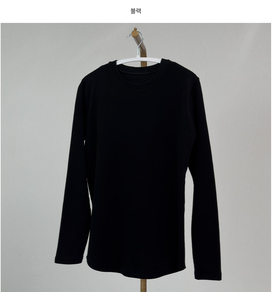 [66까지][시그니처]피치기모 이너 박스 레이어드 롱티 / Peach-Fleece Inner Boxy Layered Long Tee