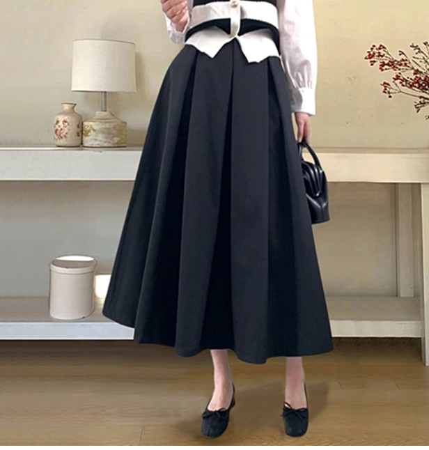 [77까지][이쁘지오] 가을 겨울 롱치마 핀턱 플레어 바스락 롱스커트/Pintuck Flare Long Skirt with Crisp Fabric