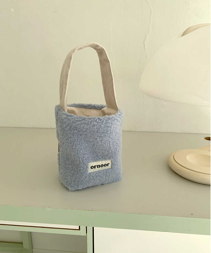 [ornoor] 미니 뽀글이 양털 토트백 · 골덴 손잡이