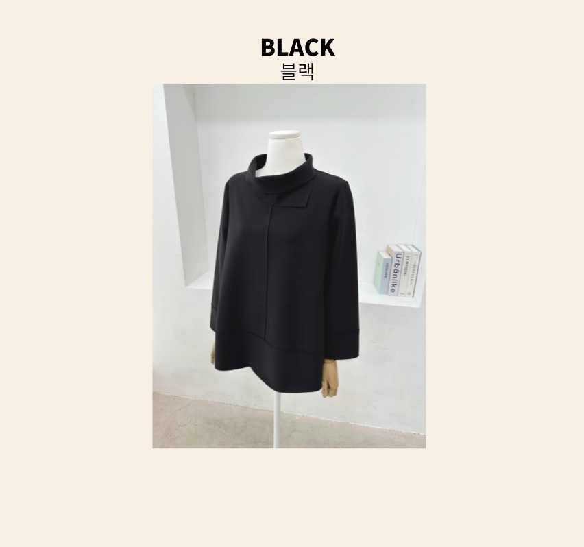 [L~XXL][88까지][우아모]우아모 터틀넥 이중카라 스판 블라우스| UAMO Double-Collar Turtleneck Stretch Blouse